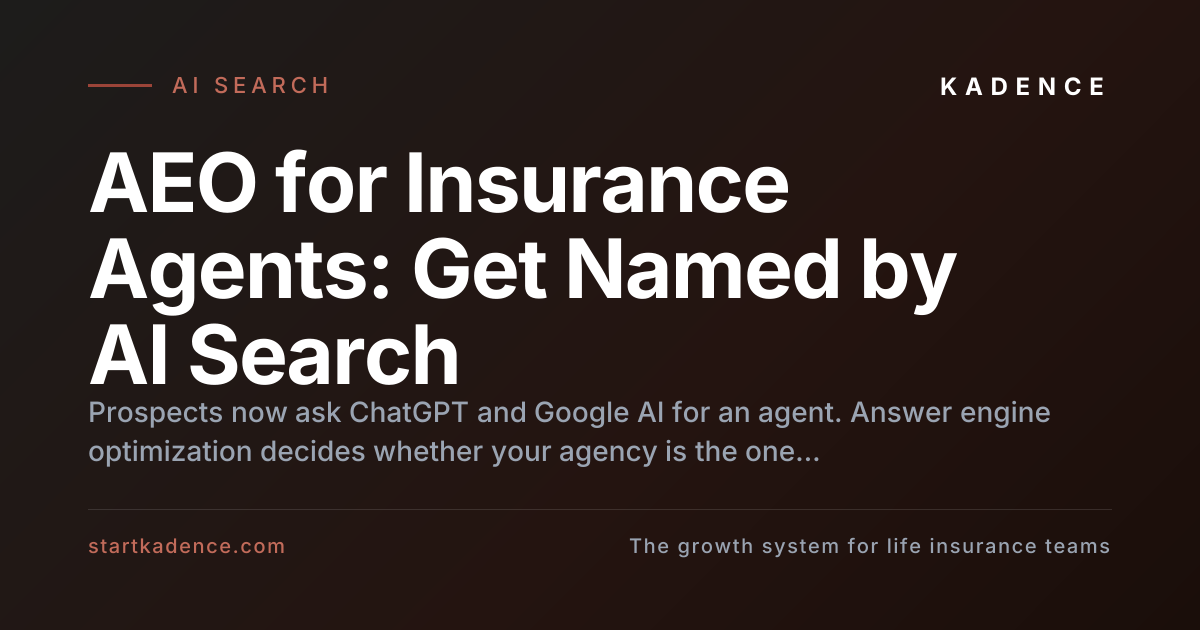 An AI chat interface naming an insurance agency as its recommended source.