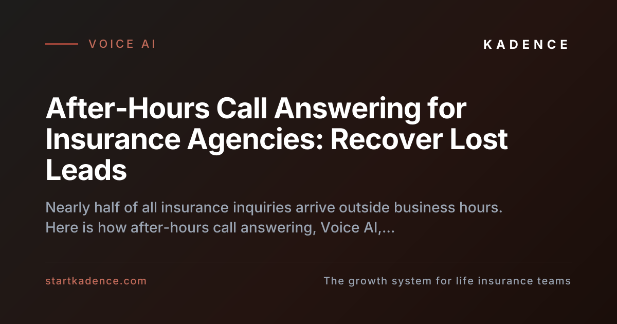 A phone ringing after hours as a Voice AI system answers an insurance lead