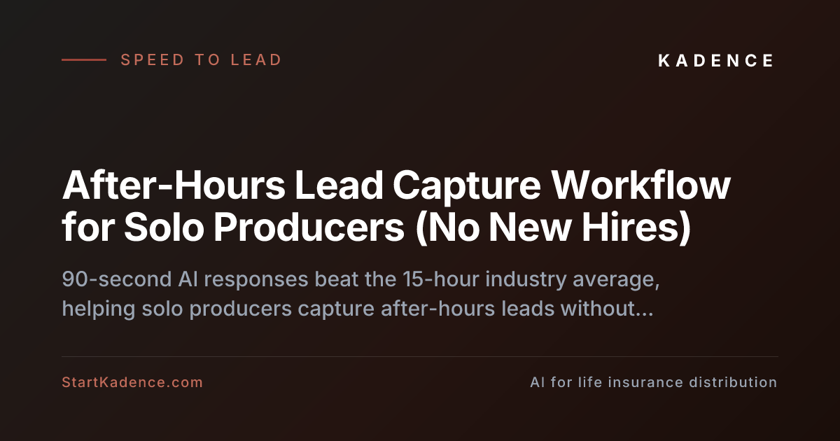 Building an After Hours Lead Capture Workflow Without Hiring Extra Producers