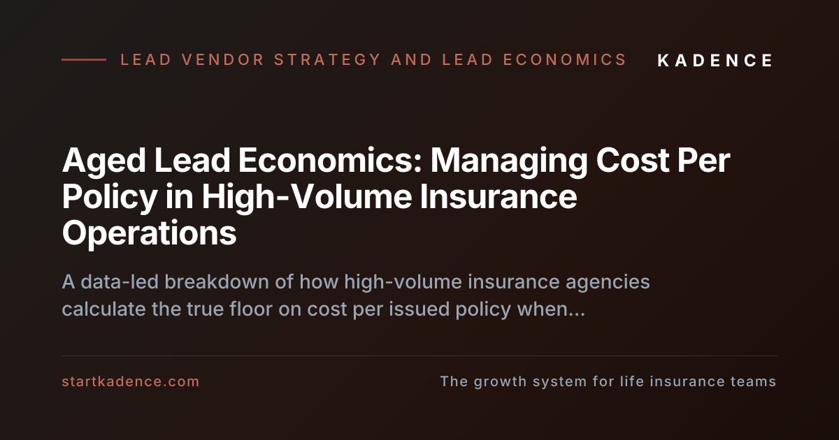 The Economics of Aged Leads: Managing the Floor on Cost Per Policy in High-Volume Operations