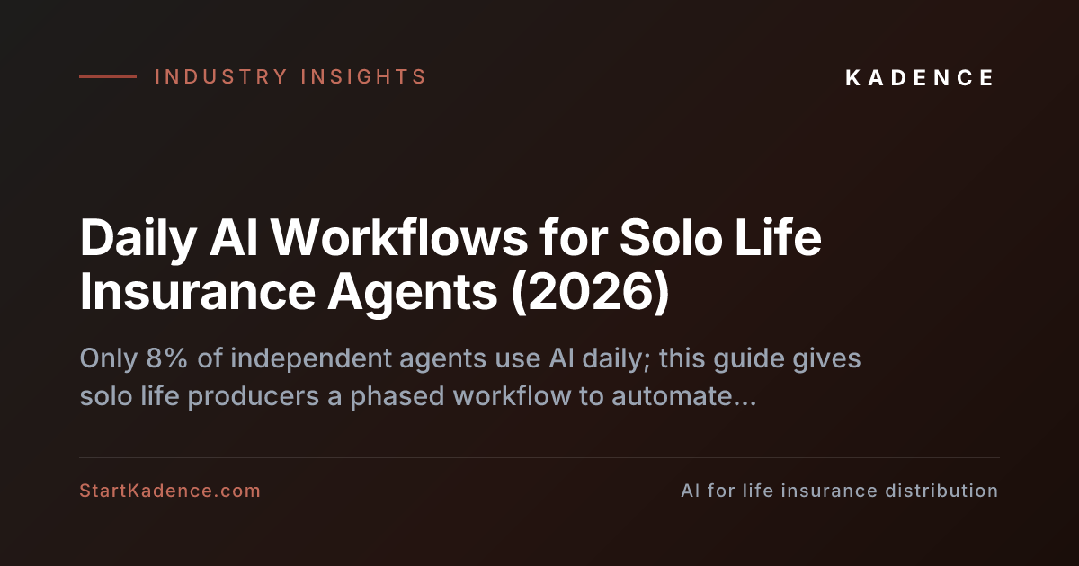 Implementing Standardized Daily AI Workflows for Solo Independent Life Insurance Agents