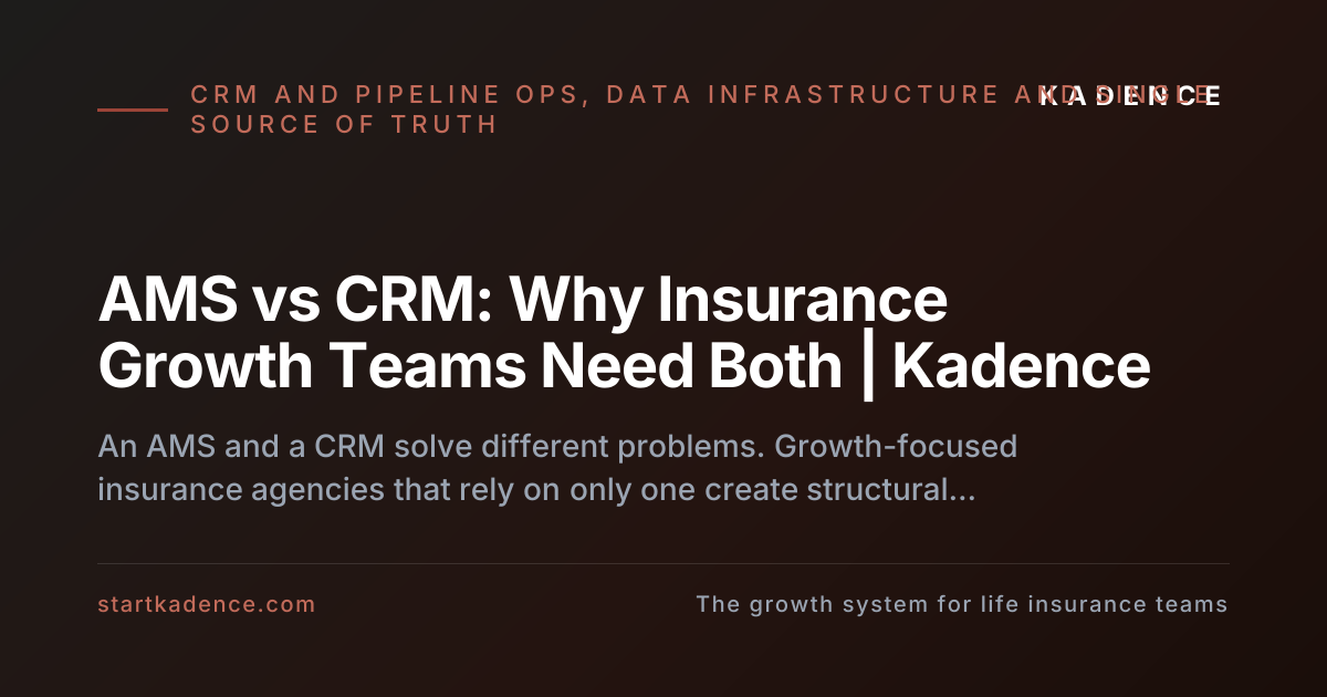 The Structural Limit of an Agency Management System: Why Growth Teams Require a Dual AMS and CRM Architecture