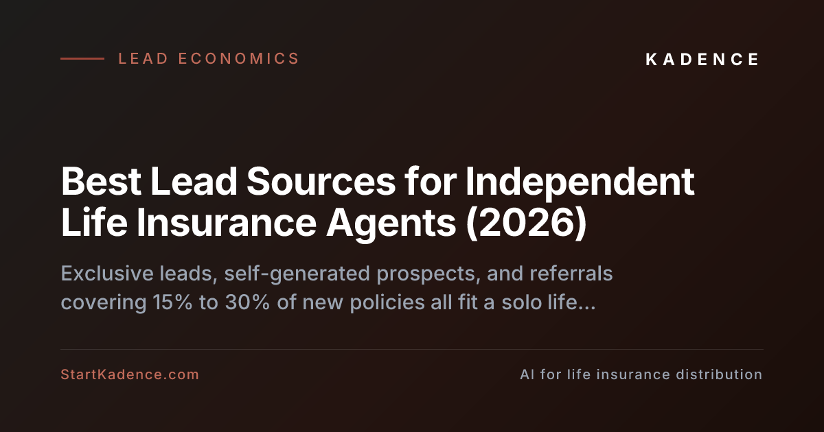 Best Lead Sources for Independent Life Insurance Agents (2026)