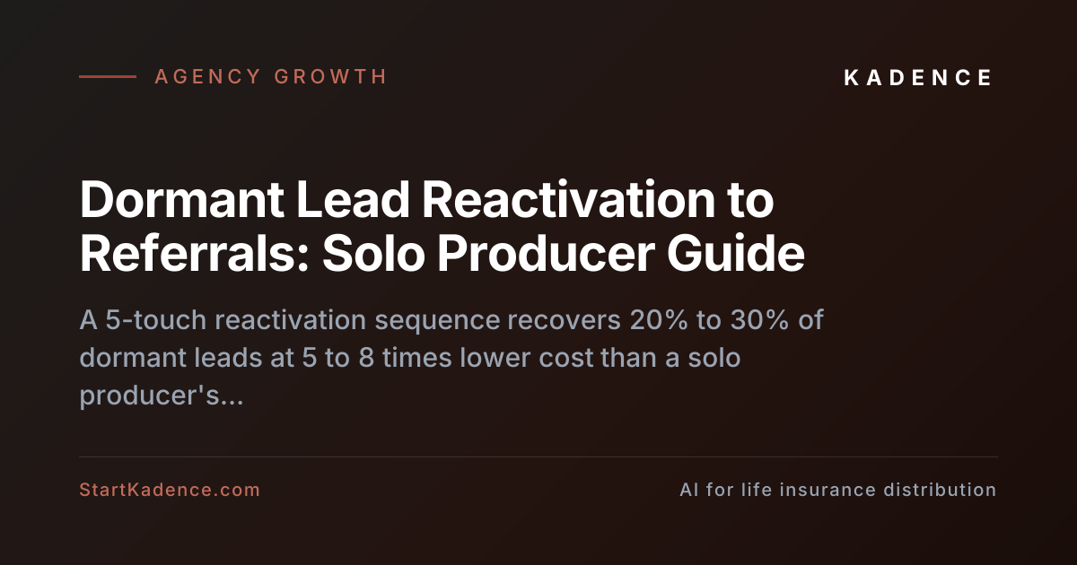 Dormant Lead Reactivation to Referrals: Solo Producer Guide