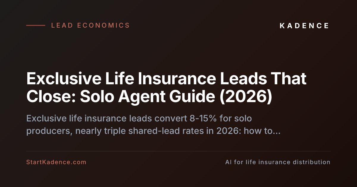 Exclusive Life Insurance Leads That Close: Solo Agent Guide