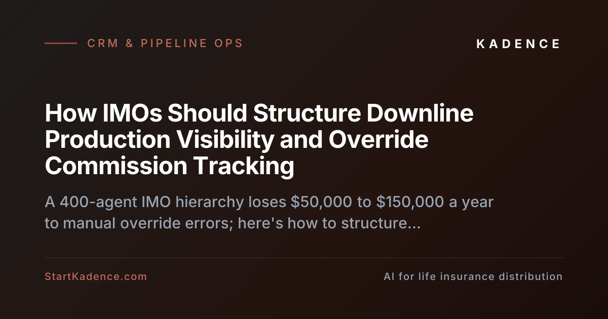 How IMOs Should Structure Downline Production Visibility and Override Commission Tracking