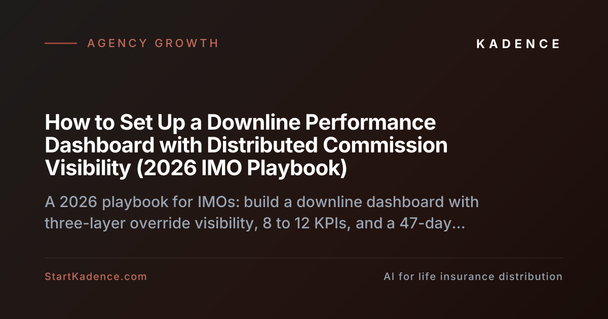 How to Set Up a Downline Performance Dashboard with Distributed Commission Visibility (2026 IMO Playbook)