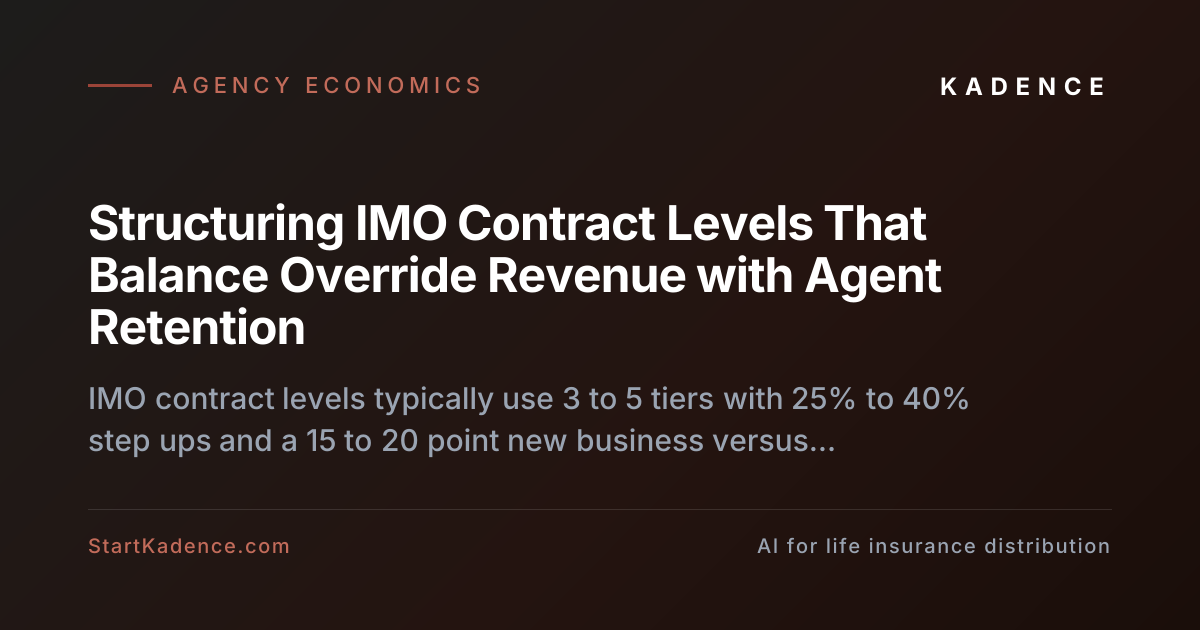 Structuring IMO Contract Levels That Balance Override Revenue with Agent Retention