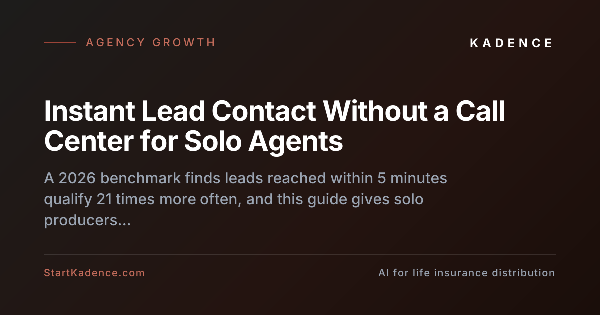 Solo Agent's Instant Lead Contact Without a Call Center