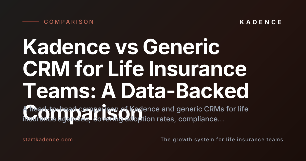 Kadence vs Generic CRM for Life Insurance Teams