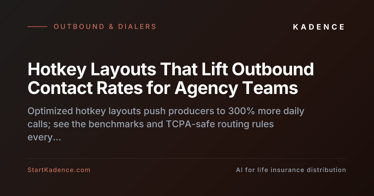 Optimizing Agent Hotkeys and Workflow Layouts to Accelerate Outbound Contact Rates
