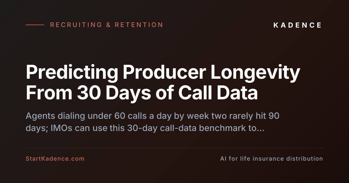 Predicting Producer Longevity From 30 Days of Call Data