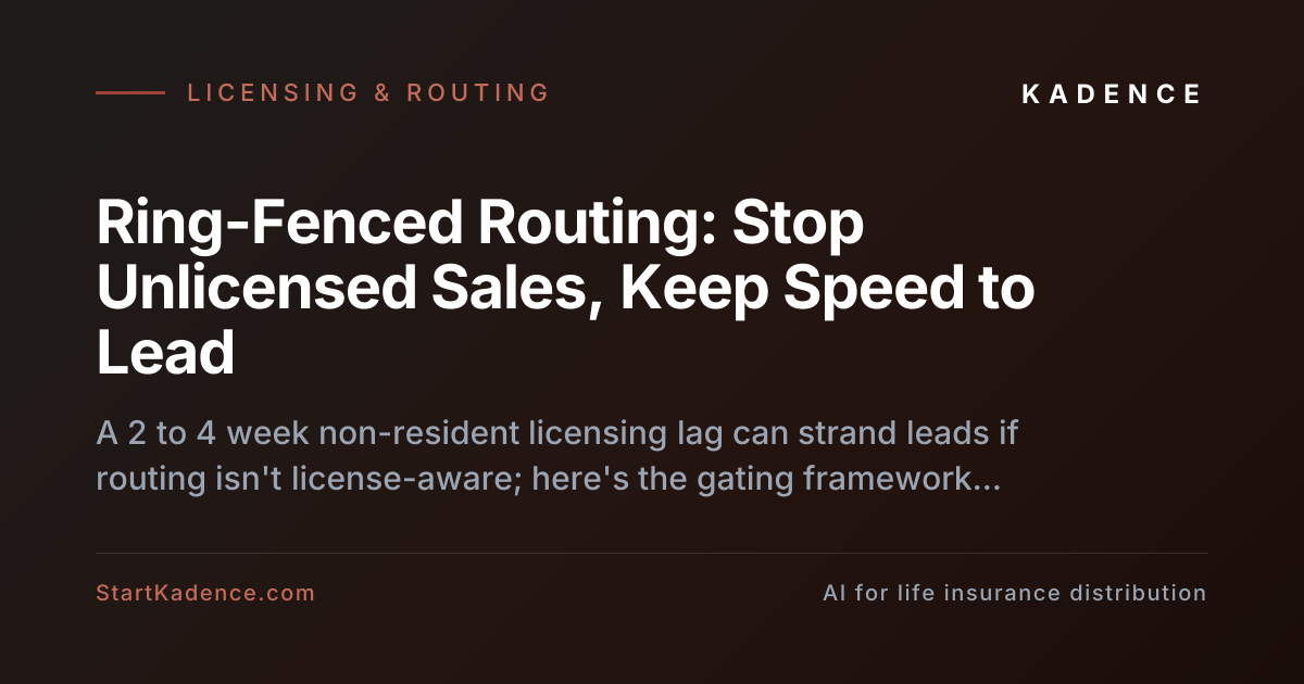 Ring-Fenced Routing: Stop Unlicensed Sales, Keep Speed to Lead