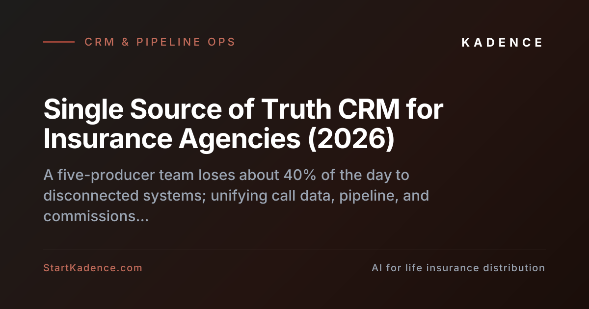 Creating a True Single Source of Truth for Your Agency: Integrating Call Data, Pipeline, and Commissions in One CRM View