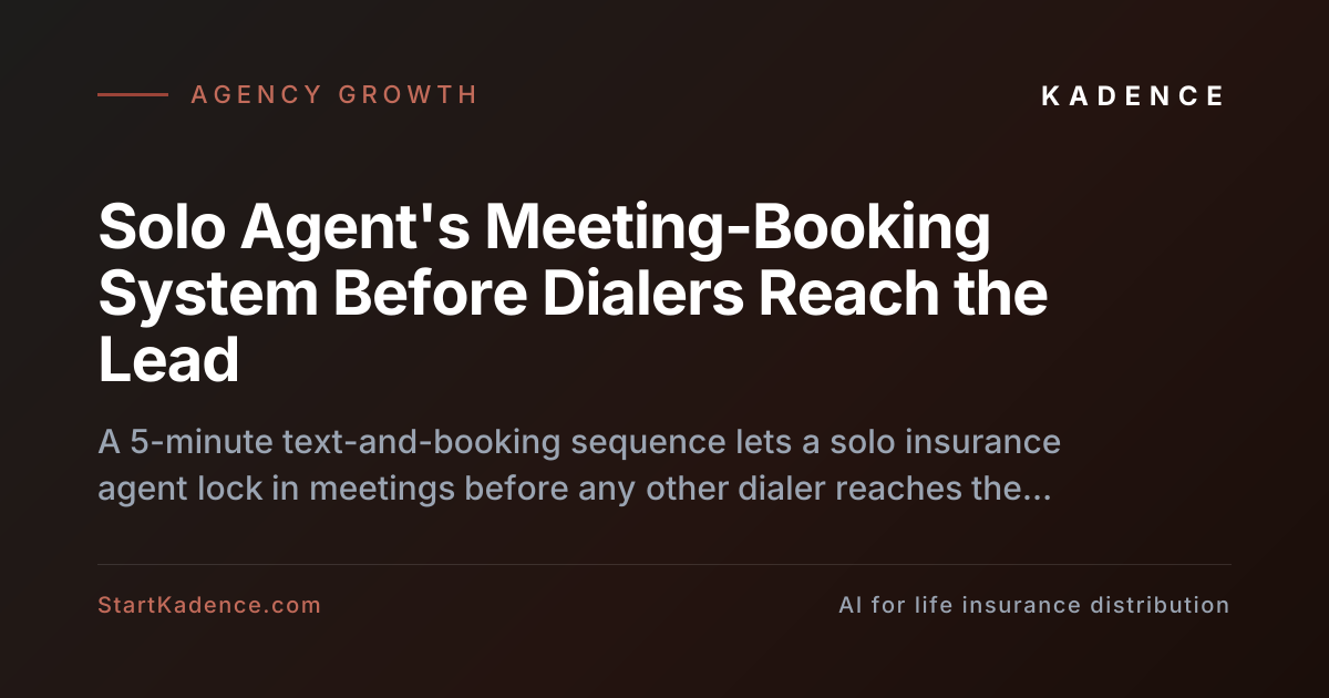 The Solo Agent's System for Booking Meetings Before the Next Dialer Hits the Lead