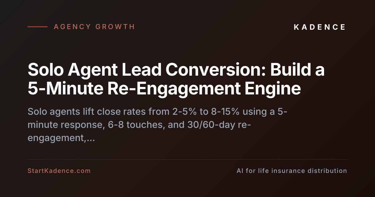 Solo Agent Lead Conversion: A 5-Minute Re-Engagement Engine