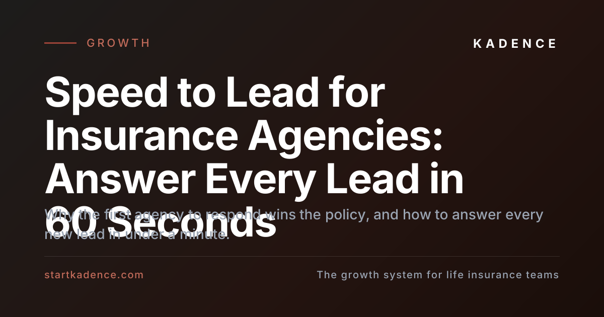 An insurance agency dashboard showing new leads being answered within seconds.