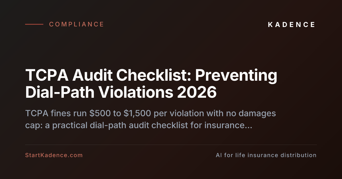 TCPA Audit Checklist: Preventing Dial-Path Violations 2026