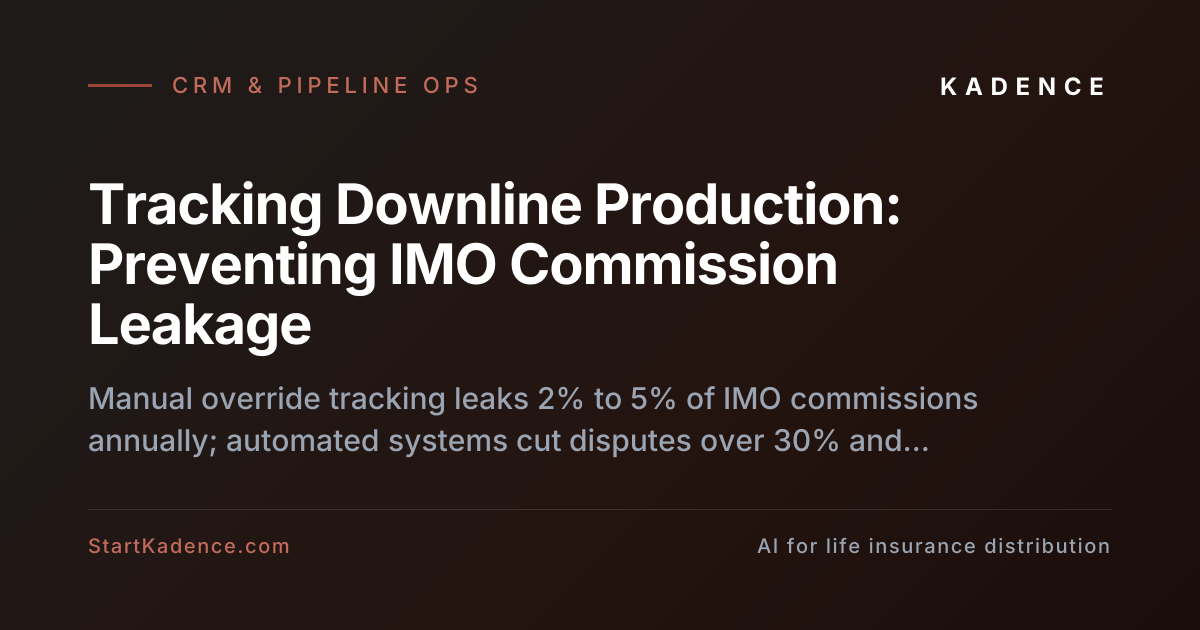 Tracking Downline Production: How Large IMO Networks Prevent Commission Tracking Leakage