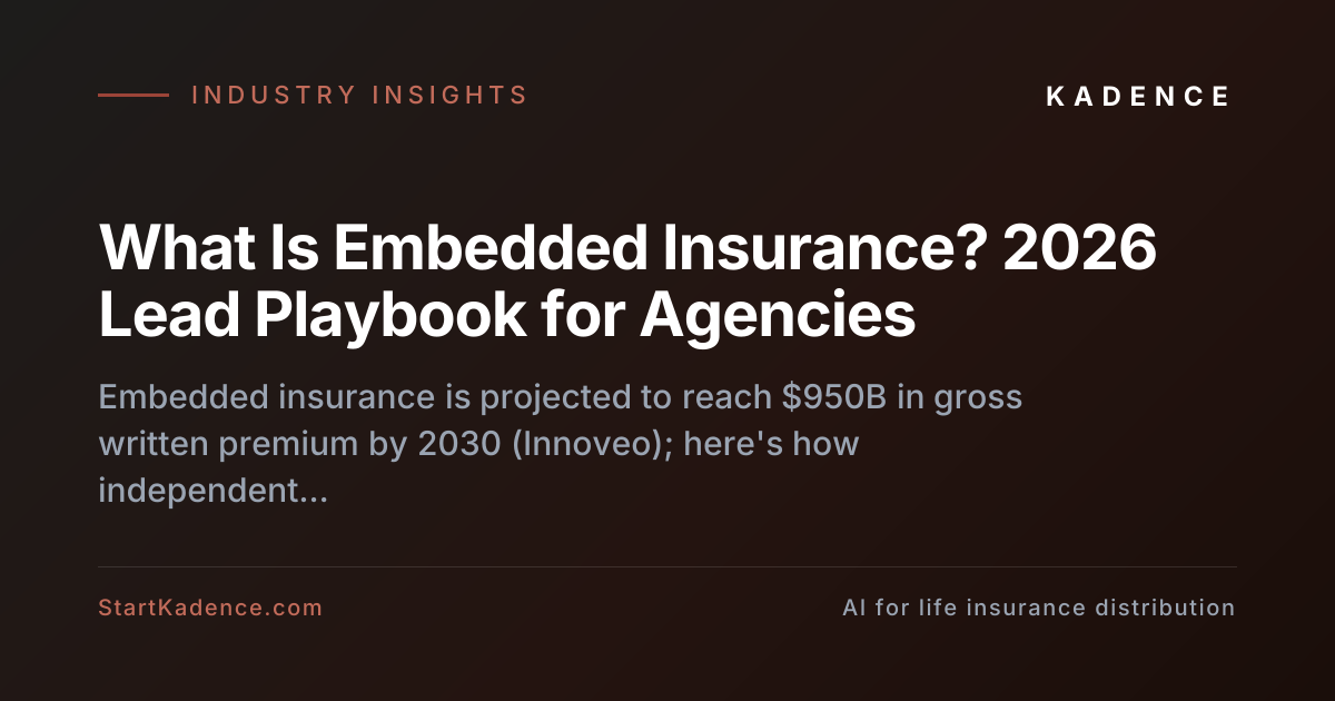 What Is Embedded Insurance? A 2026 Lead Playbook for Agencies