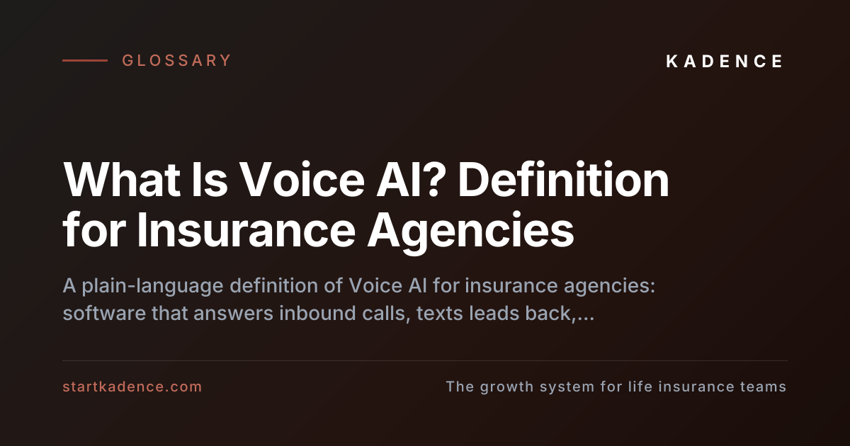 An insurance agency phone line answered by Voice AI after hours, booking an appointment on the agent's calendar.